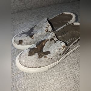 Boutique by Corky's faux fur slips on sneakers size 8